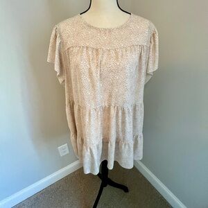 Beige Floral Print Blouse